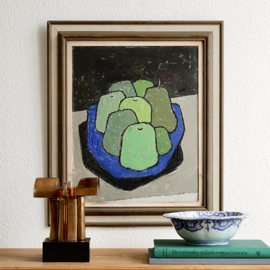 Vintage Art Room Mid Century Still Life Oil Painting from Sweden