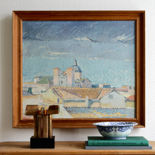Original Vintage Mid Century Cityscape from Sweden