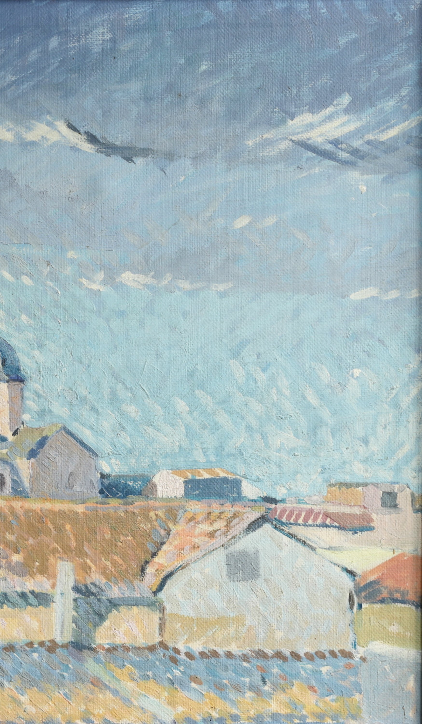 Original Vintage Mid Century Cityscape from Sweden