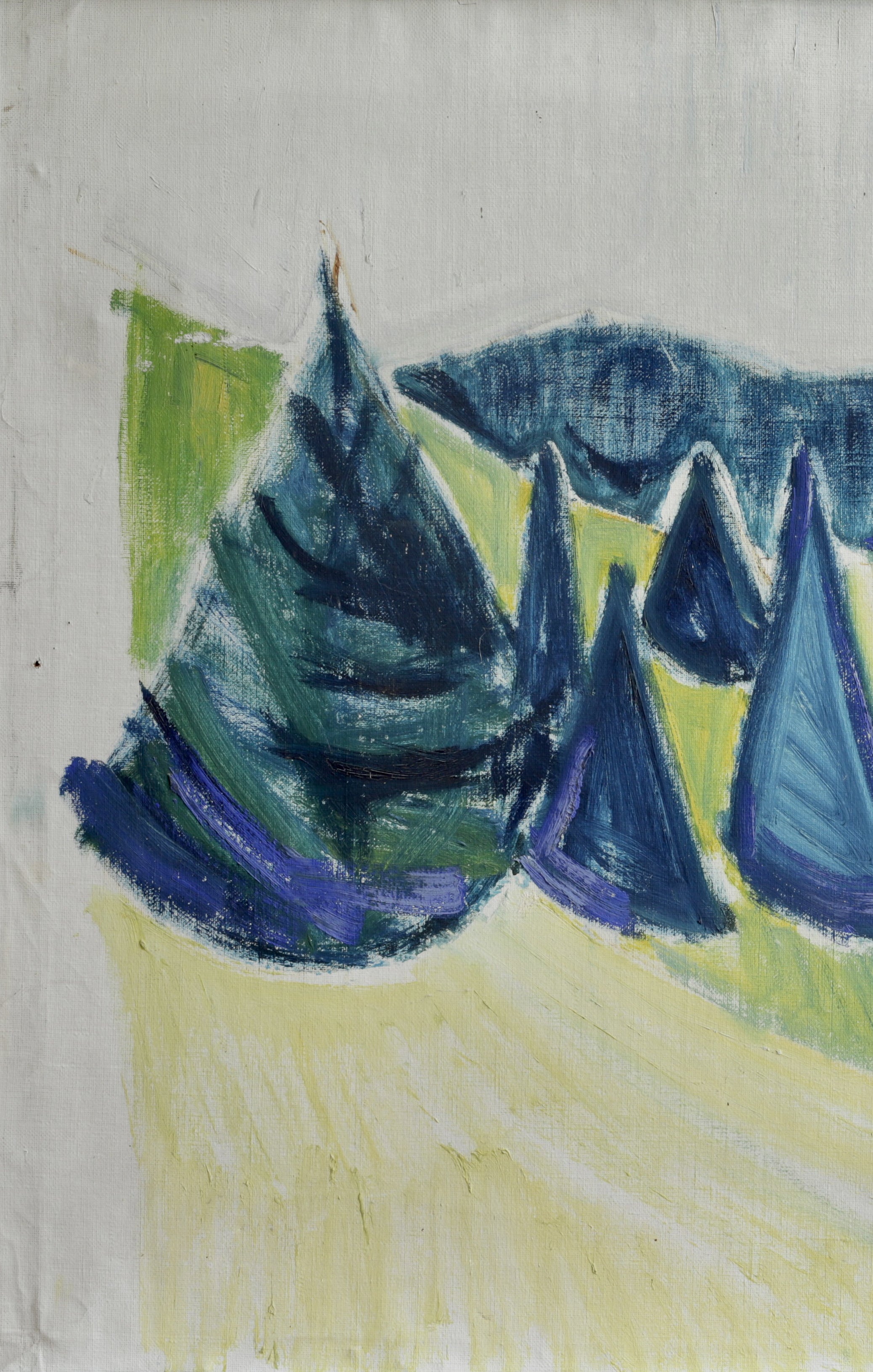 Mid Century Original Landscape Oil Painting from Sweden 1958