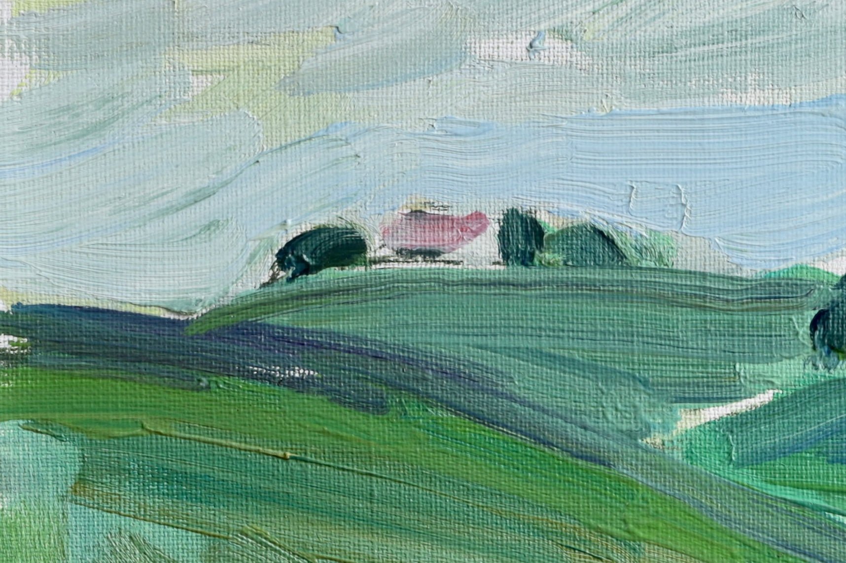 Vintage Original Landscape Oil Painting from Sweden 1972
