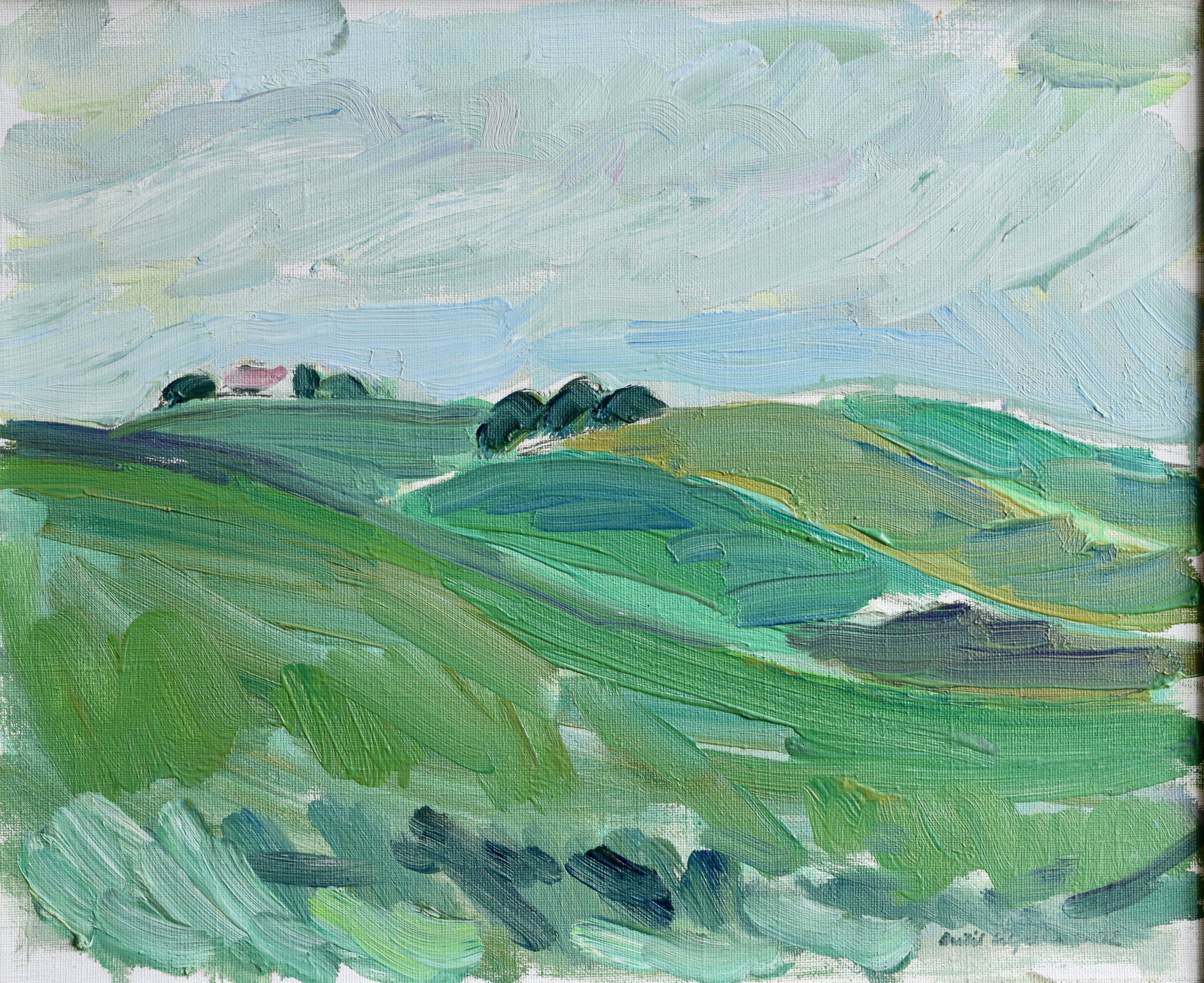 Vintage Original Landscape Oil Painting from Sweden 1972