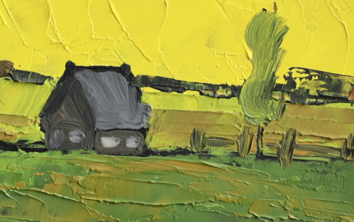 Vintage Mid Century Original Landscape Oil Painting from Sweden 1975