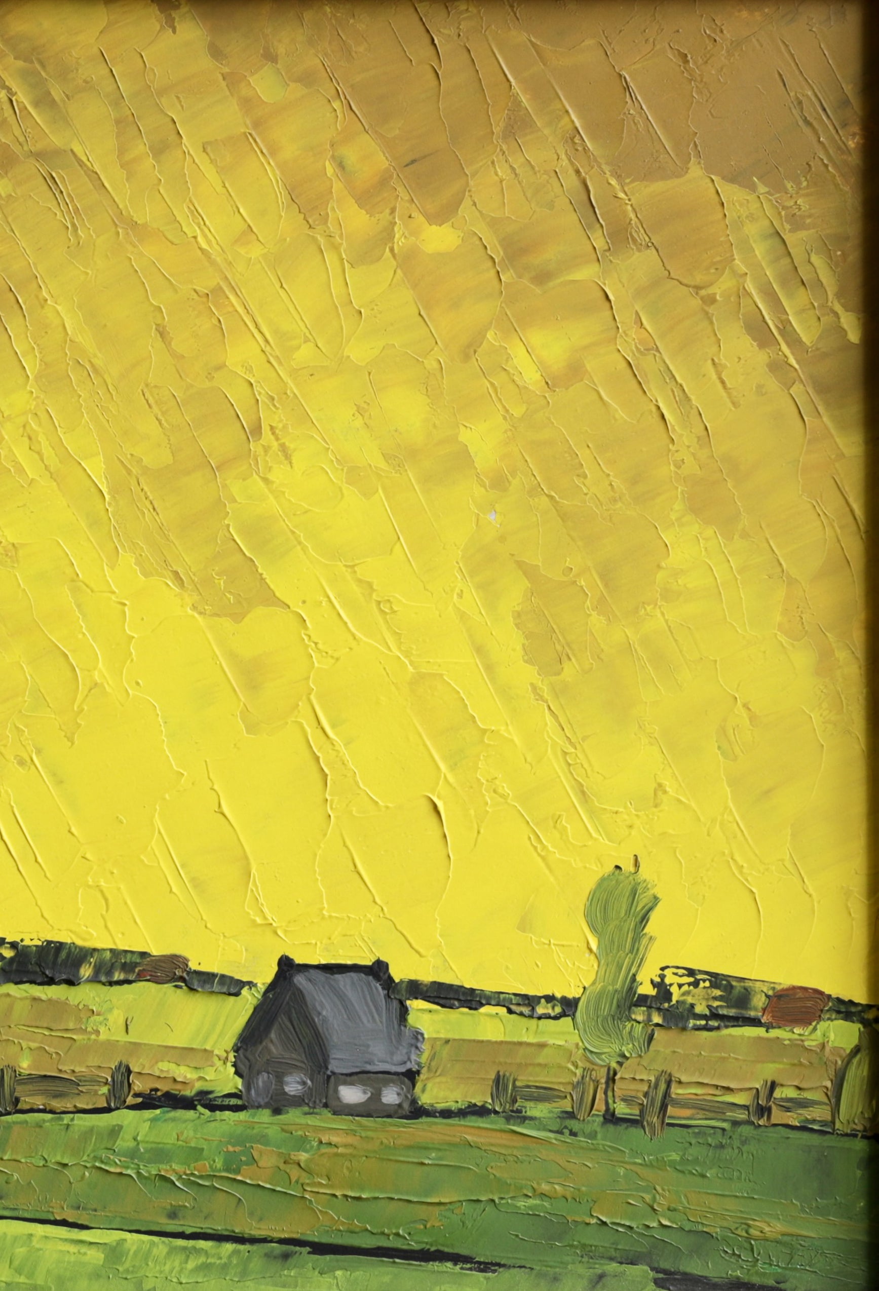 Vintage Mid Century Original Landscape Oil Painting from Sweden 1975