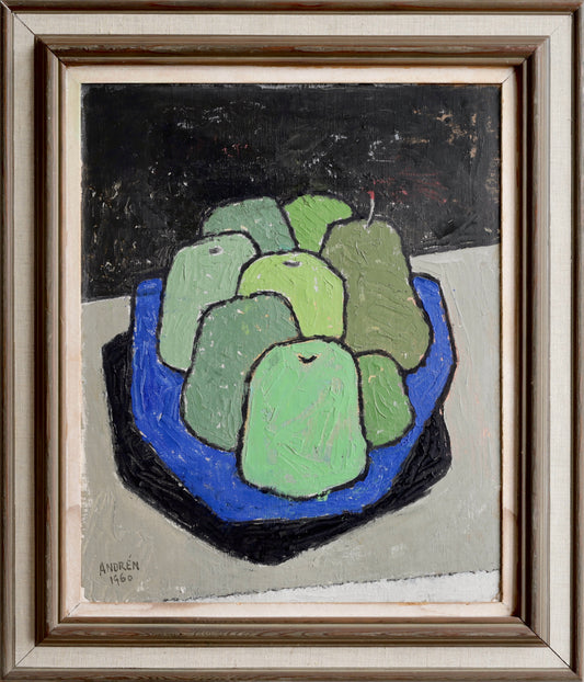 Vintage Art Room Mid Century Still Life Oil Painting from Sweden