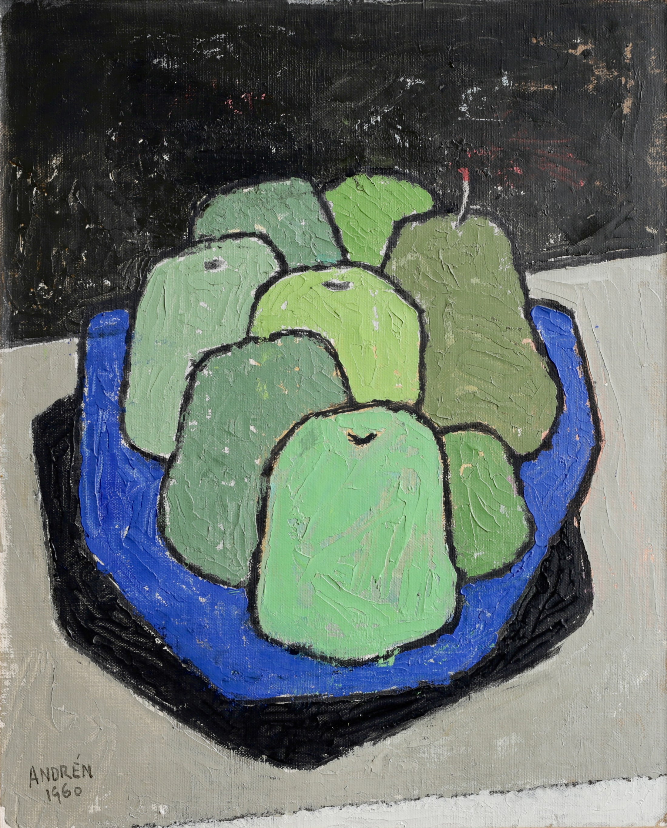 Vintage Art Room Mid Century Still Life Oil Painting from Sweden