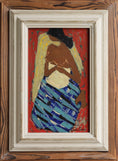 Load image into Gallery viewer, Mid Century Vintage Original Figurative Oil Painting from Sweden
