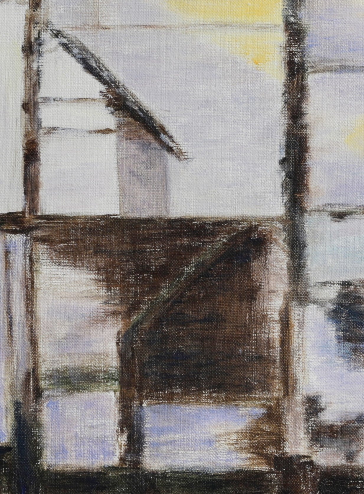 Vintage Original Abstract Oil Painting from Sweden 1974