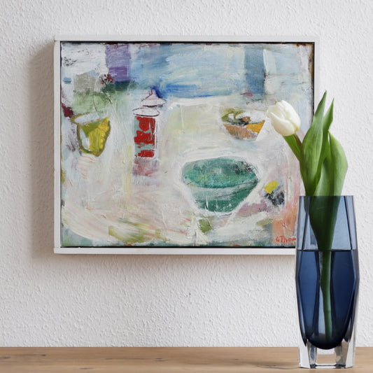 Original Vintage Abstract Oil Painting from Sweden