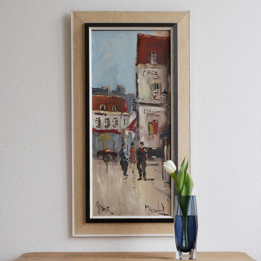 Mid Century Original Vintage Art Original Parisian Cityscape