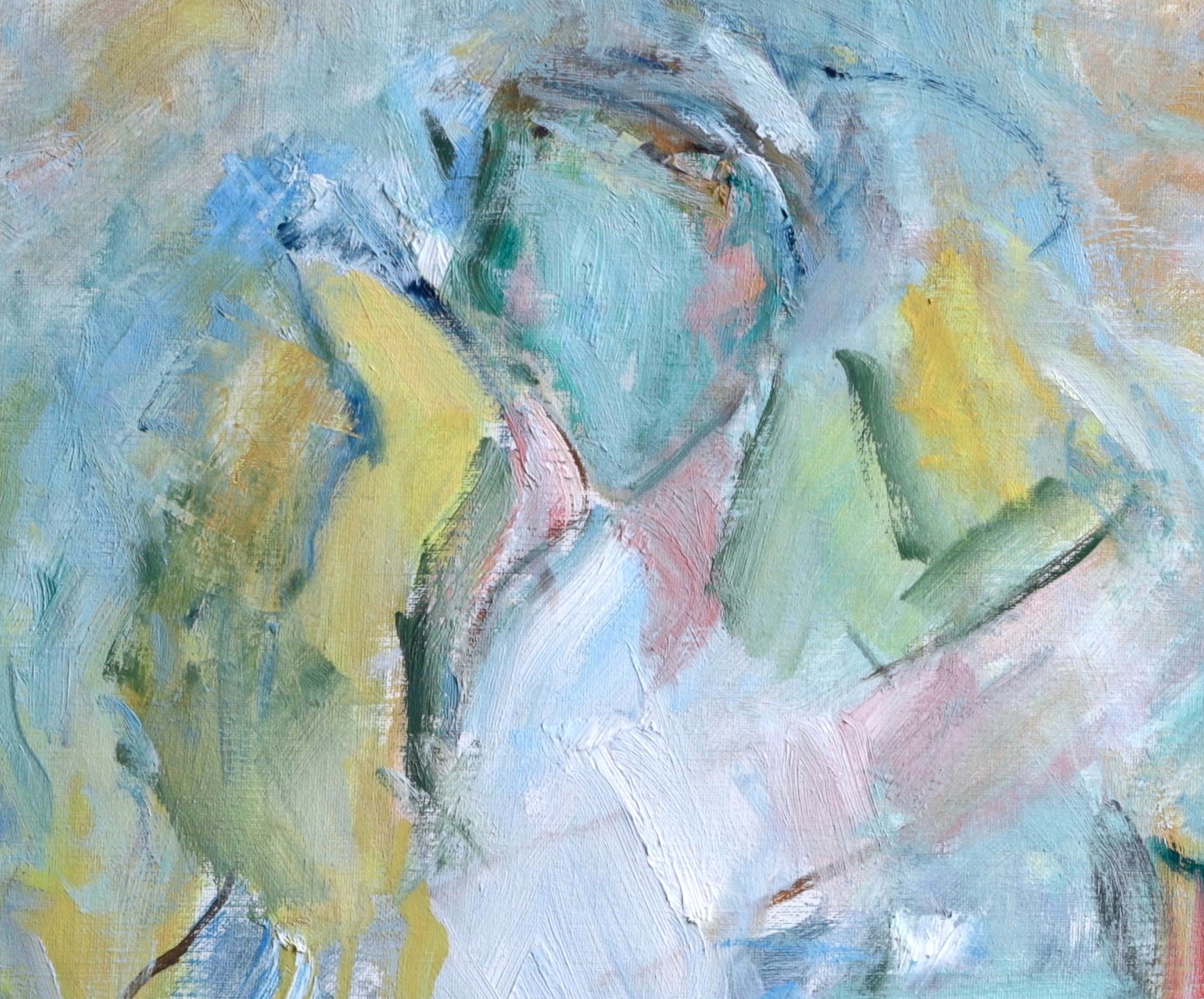 Vintage Original Art Abstract Oil Painting from Sweden