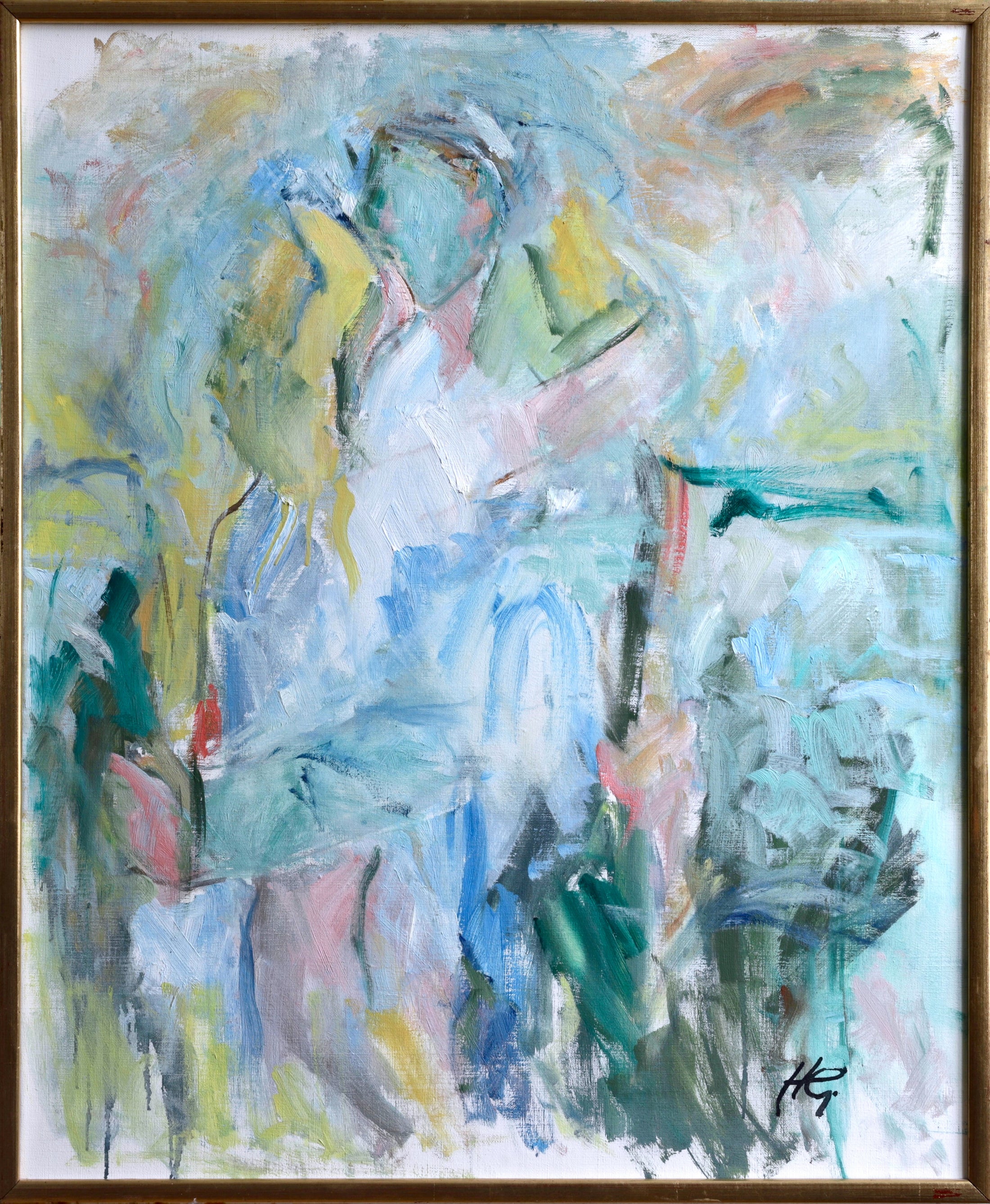 Vintage Original Art Abstract Oil Painting from Sweden