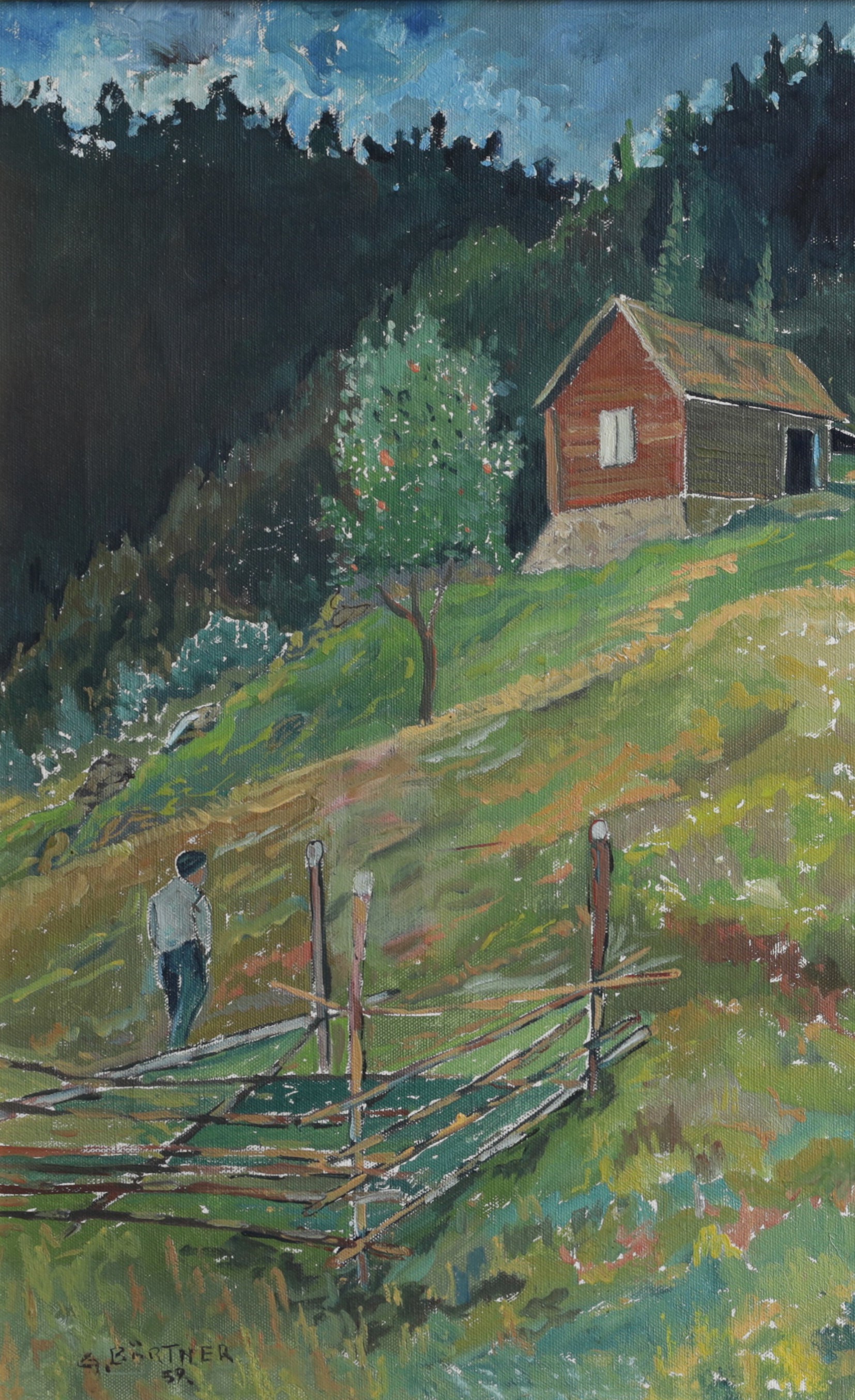 Vintage Art Mid Century Landscape