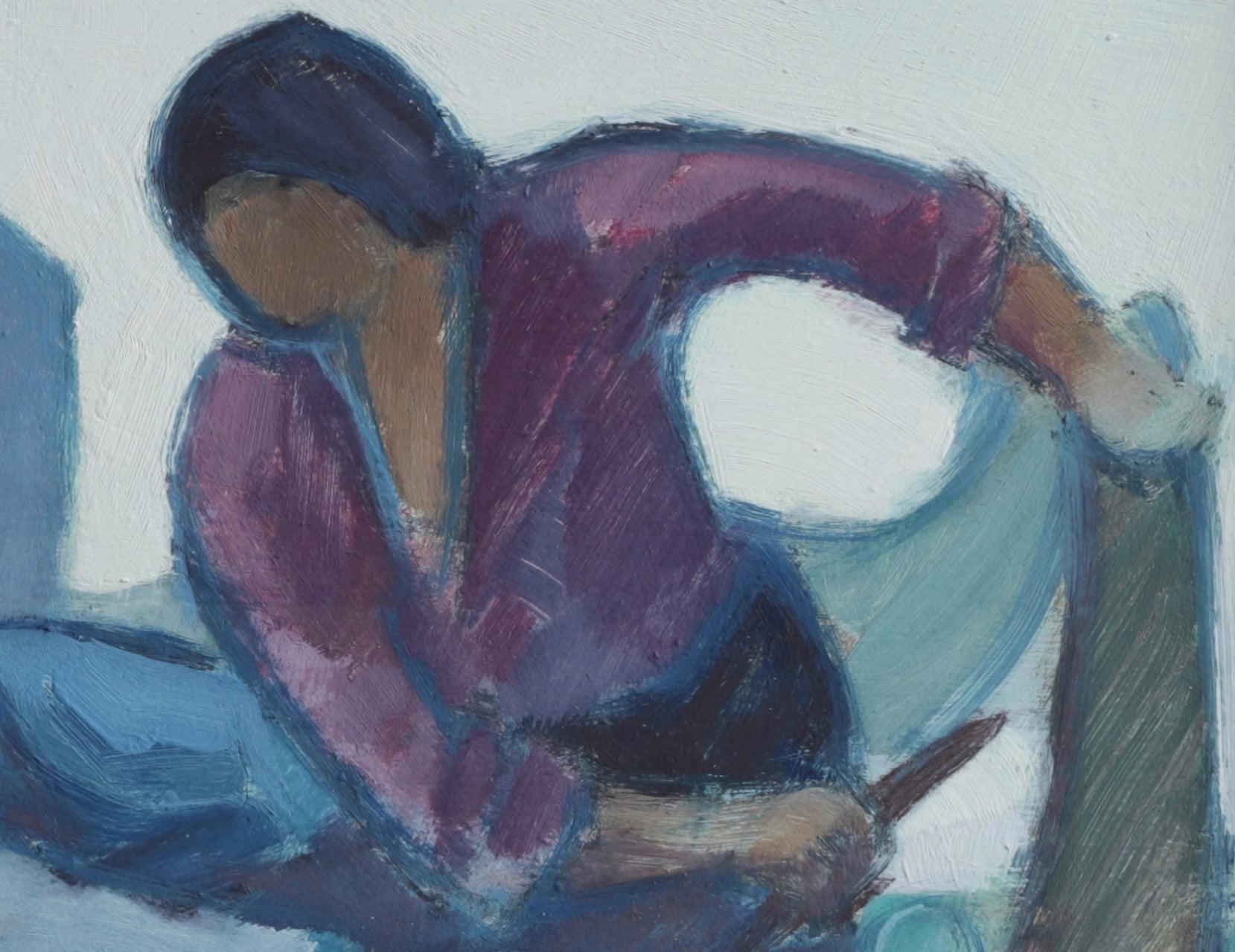 Mid Century Original Coastal Oil Painting from Sweden