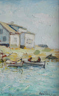 Load image into Gallery viewer, Original Vintage Art Coastal Oil Painting from Sweden
