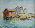 Load image into Gallery viewer, Original Vintage Art Coastal Oil Painting from Sweden
