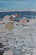 Load image into Gallery viewer, Vintage Mid Century Coastal Oil Painting from Sweden 1946
