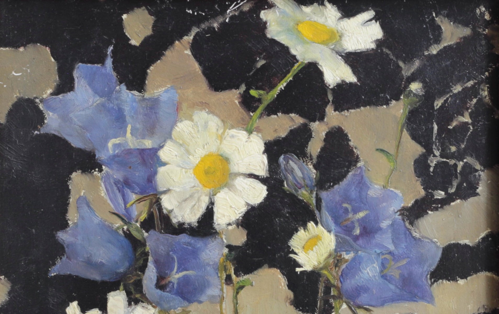 Vintage Original Still Life Floral Oil Painting from Sweden