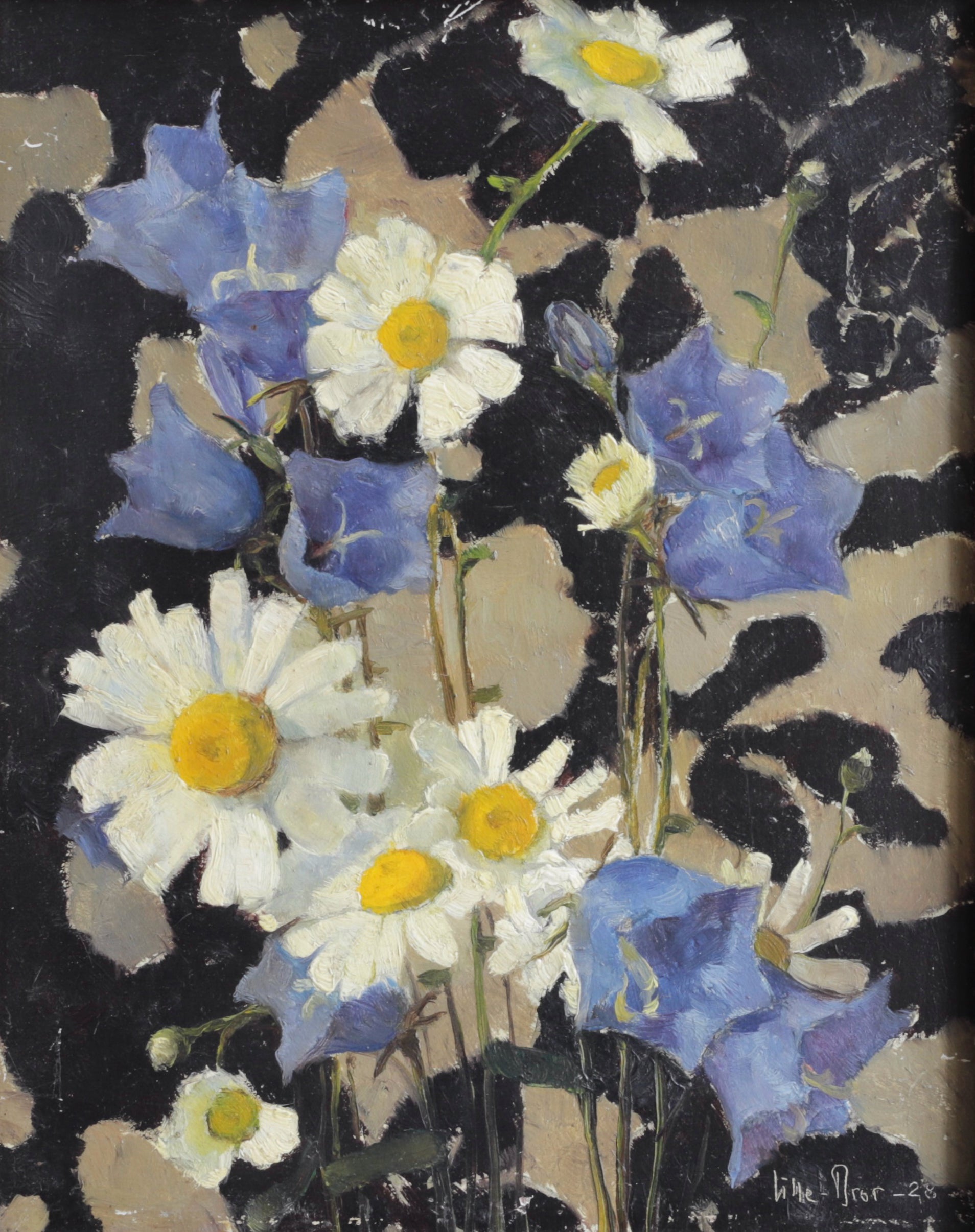 Vintage Original Still Life Floral Oil Painting from Sweden