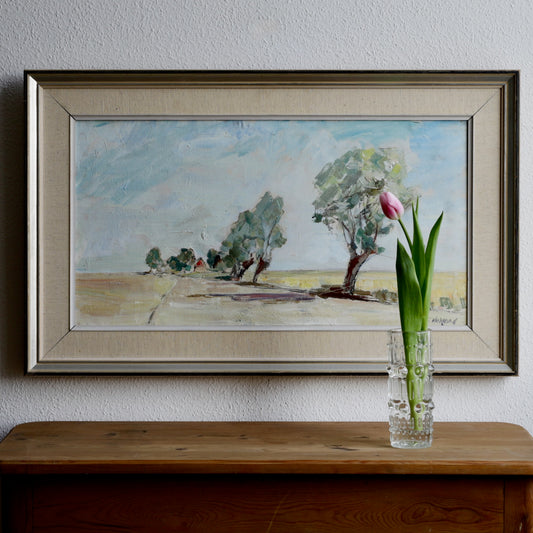 Mid Century Original Oil Painting From Sweden by K Norman