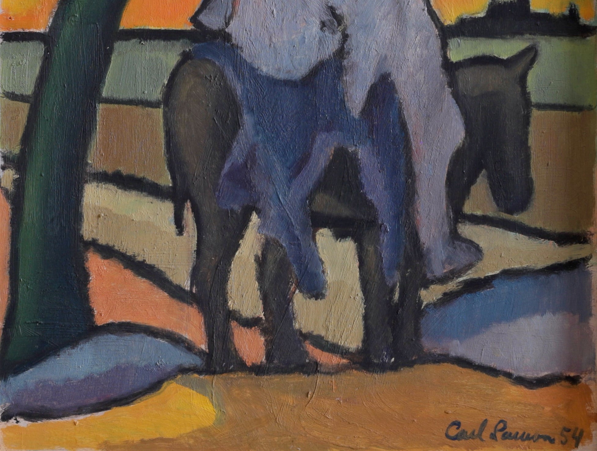 Original Mid Century Original Horse Oil Painting from Sweden