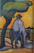 Load image into Gallery viewer, Original Mid Century Original Horse Oil Painting from Sweden
