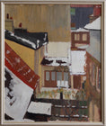 Load image into Gallery viewer, Vintage Mid Century Original Winter Cityscape from Sweden 1961
