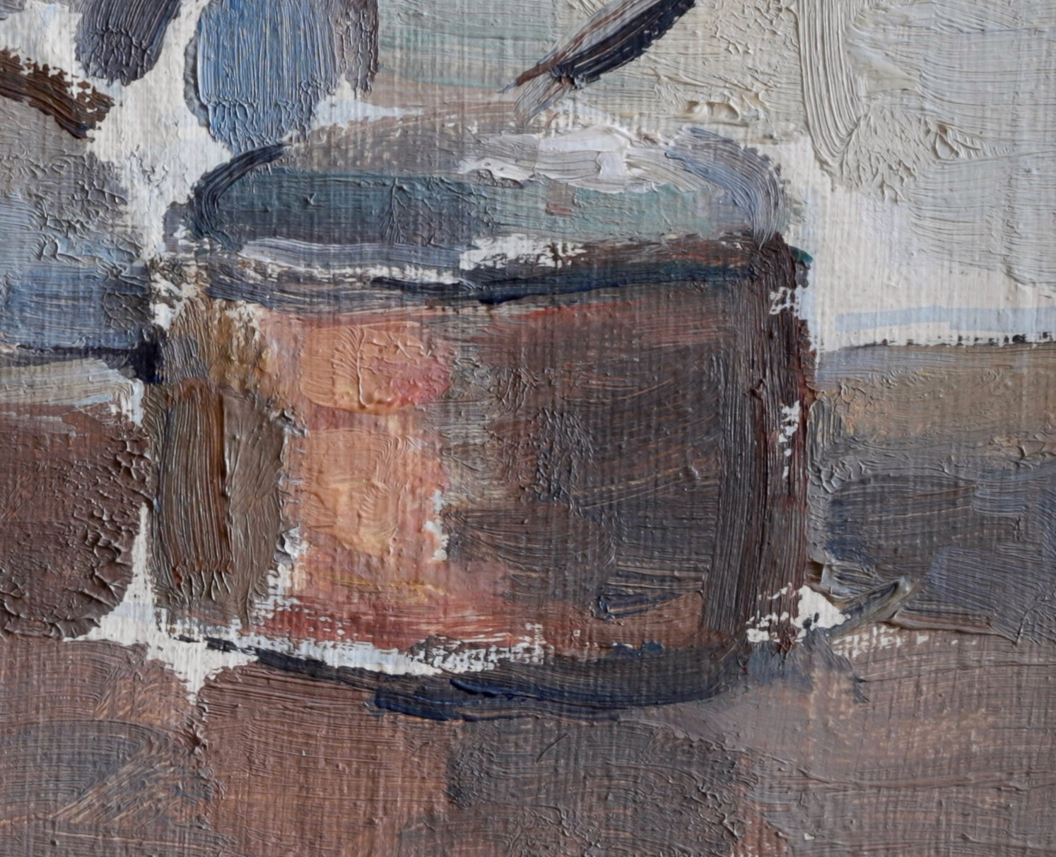 Vintage Art Room Kitchen Still Life Oil Painting From Sweden by N Larsson