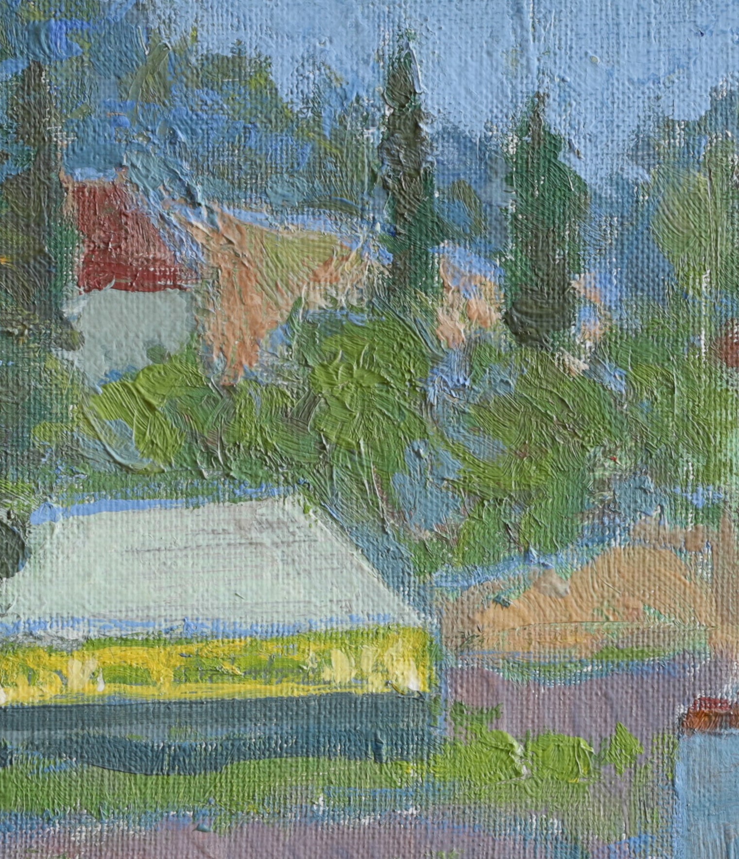 Vintage Mid Century Art Original Landscape Oil Painting from Sweden