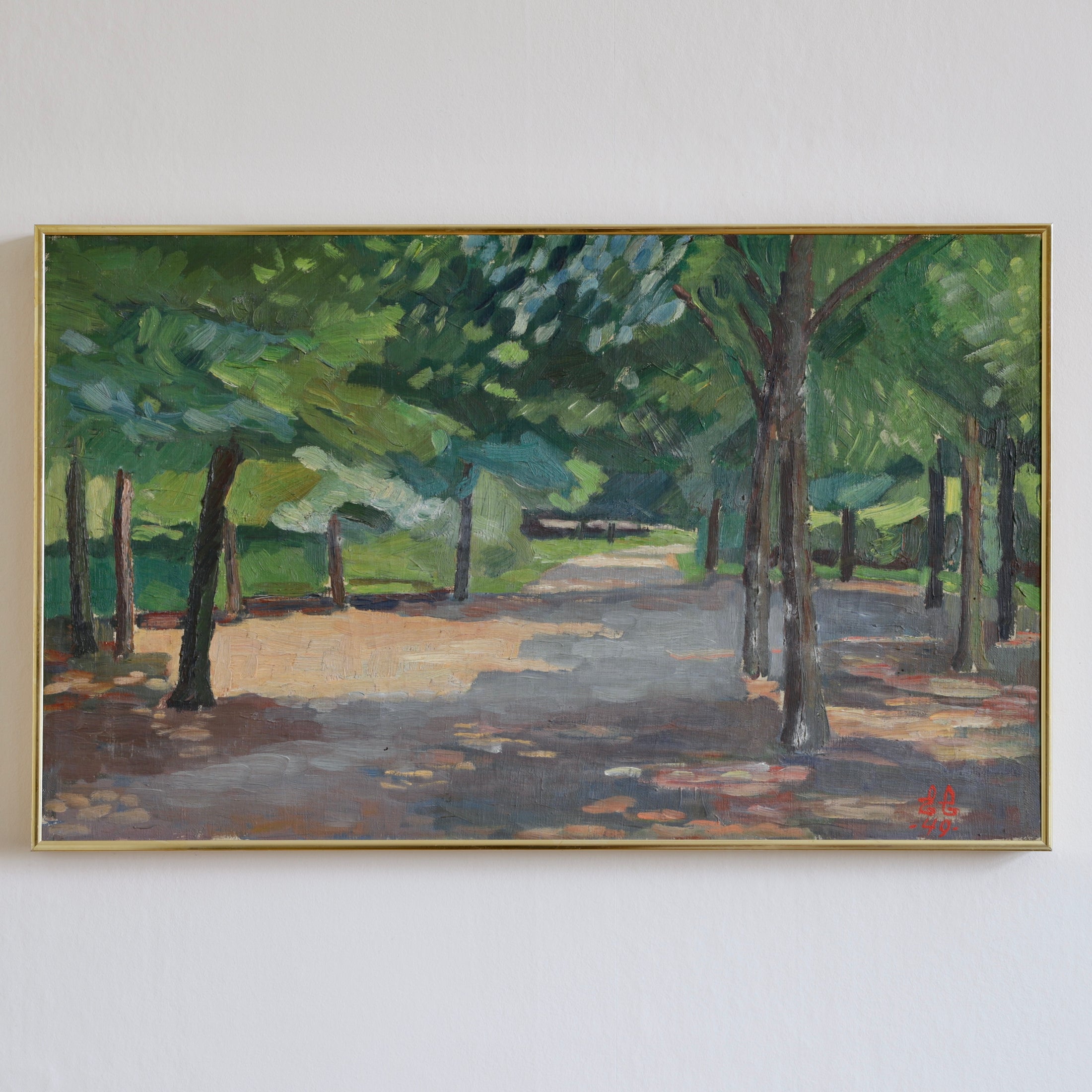 Mid Century Vintage Original Oil Painting 1949