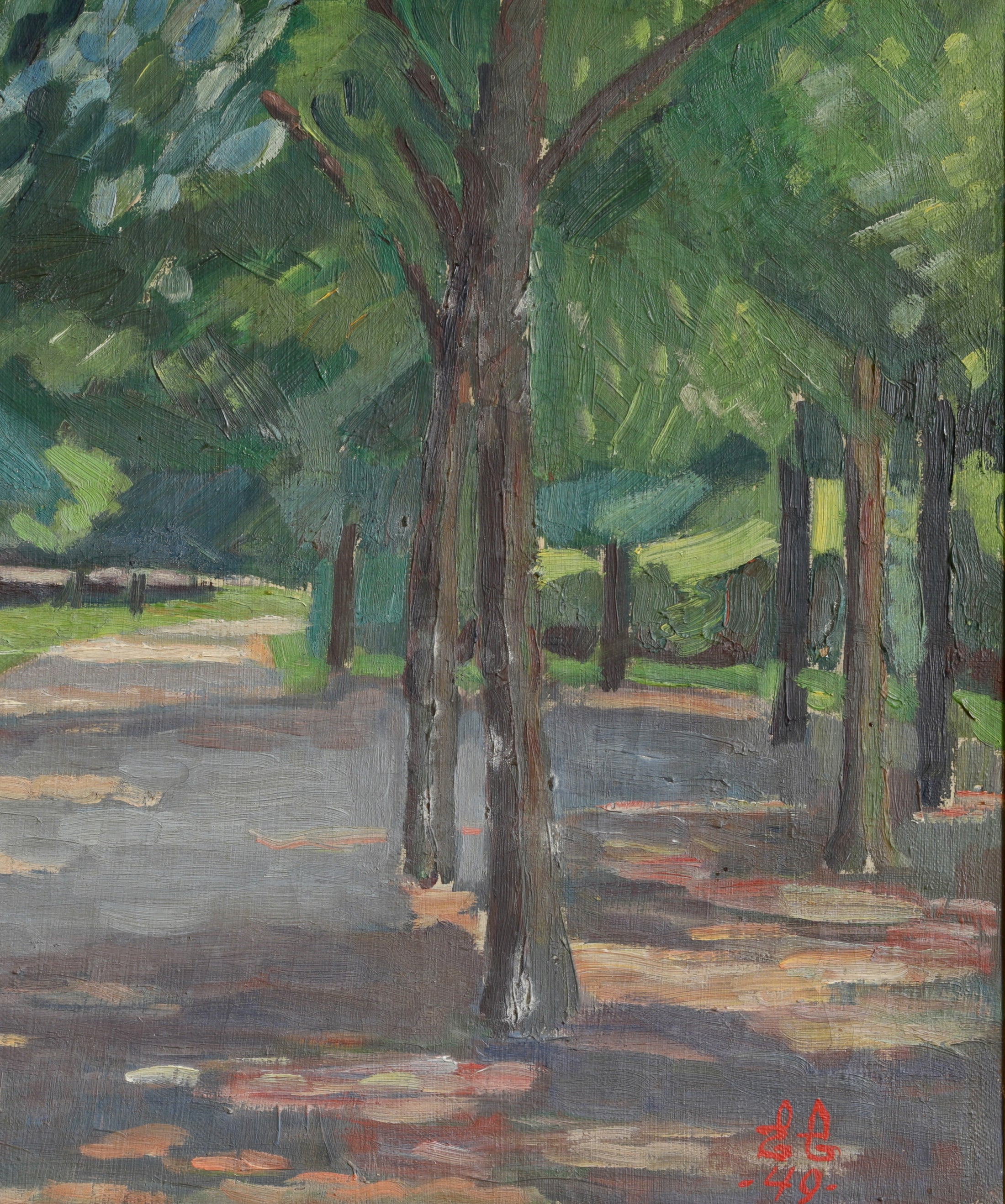 Mid Century Vintage Original Oil Painting 1949