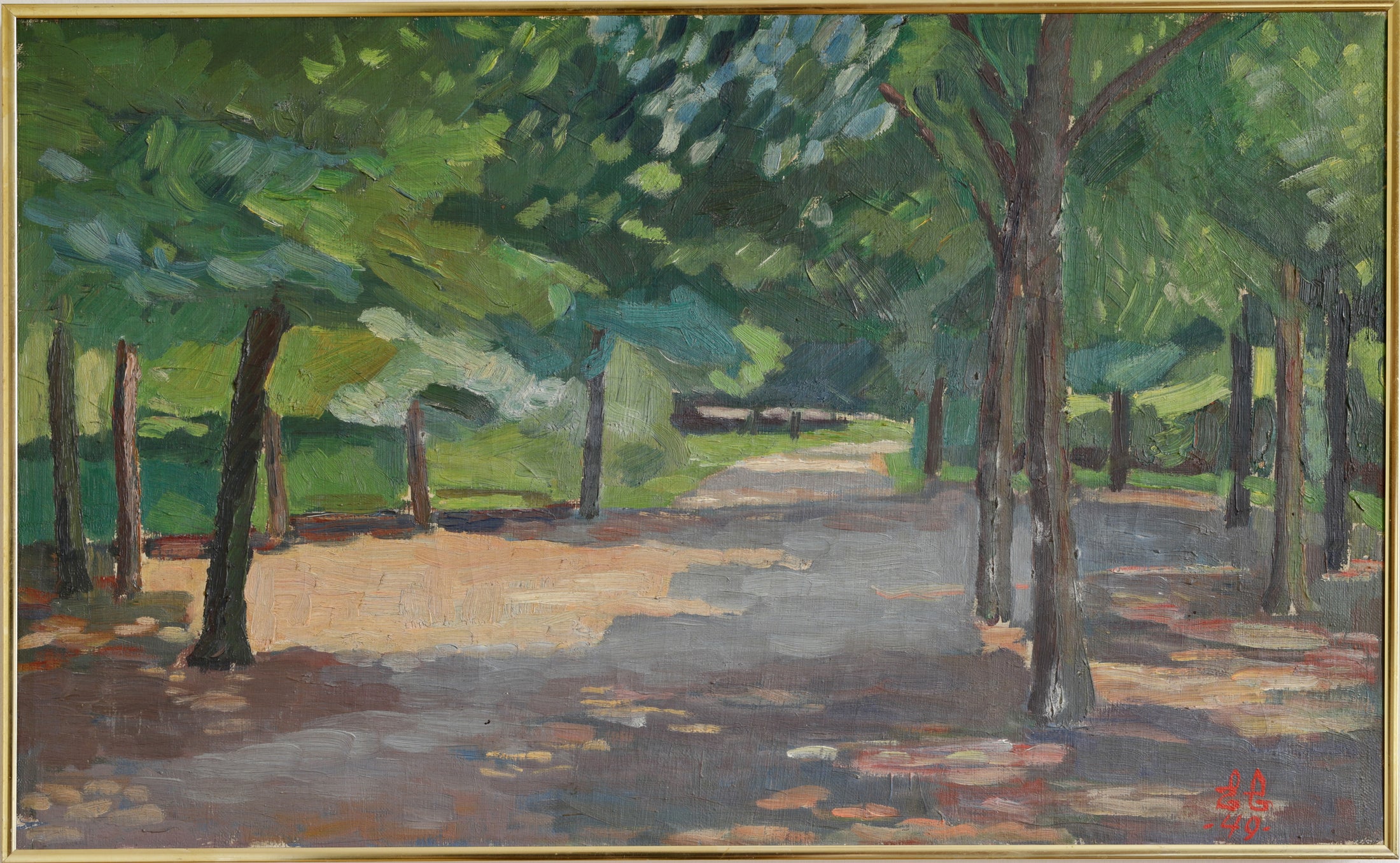 Mid Century Vintage Original Oil Painting 1949