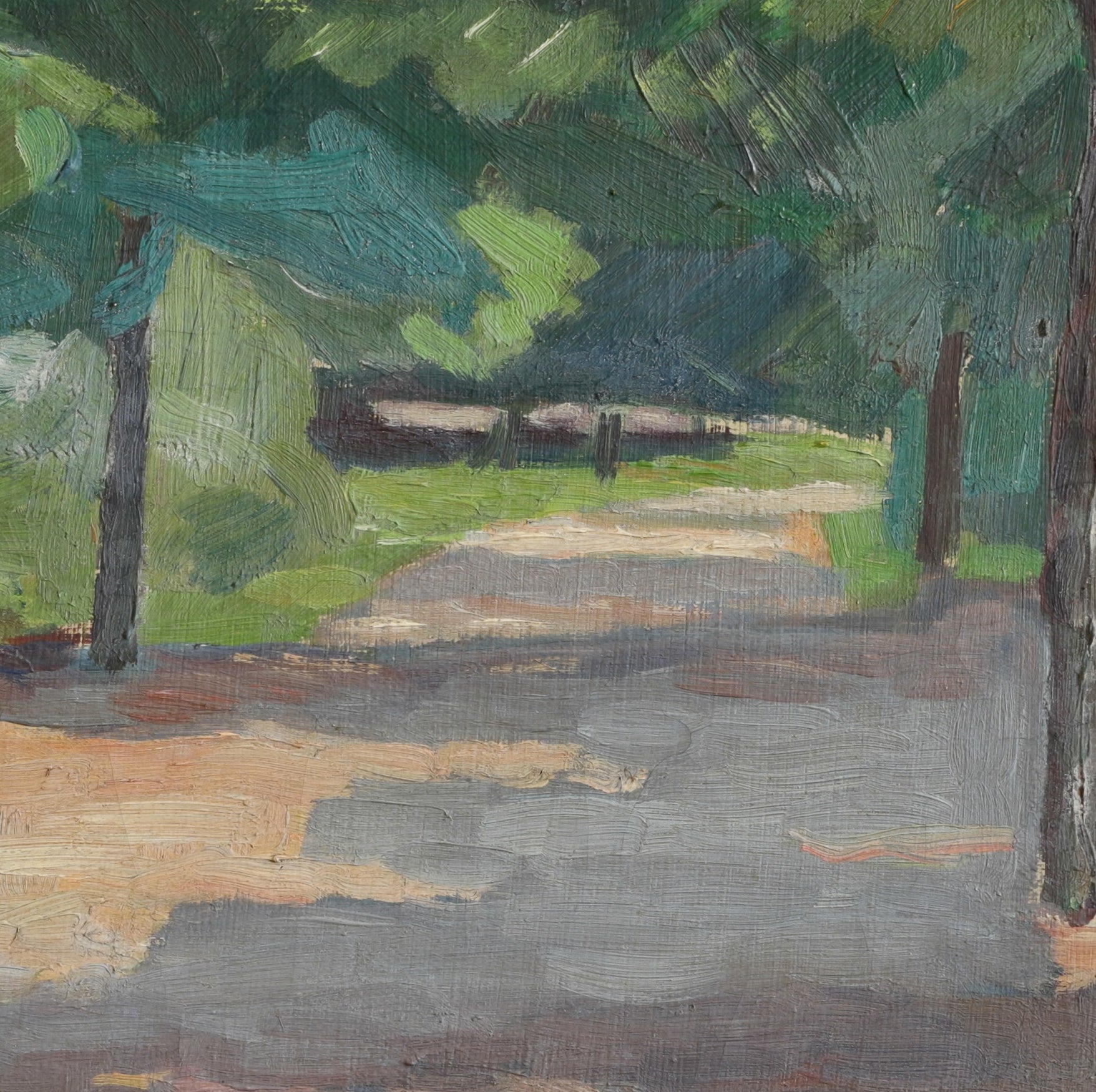 Mid Century Vintage Original Oil Painting 1949