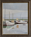 Load image into Gallery viewer, Mid Century Vintage Original Boat Oil Painting from Sweden
