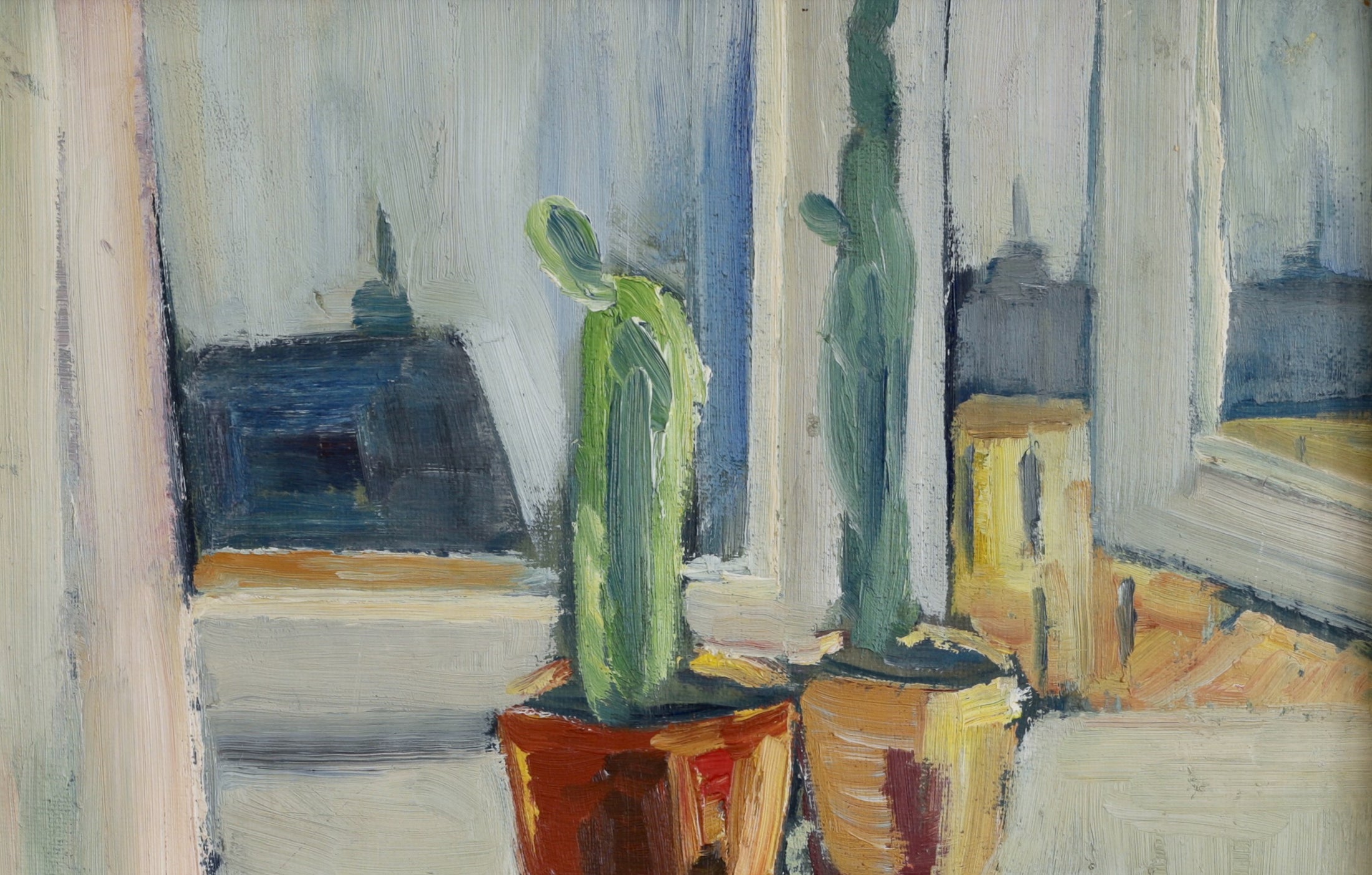 Original Vintage Mid Century Original Interior Oil Painting from Sweden