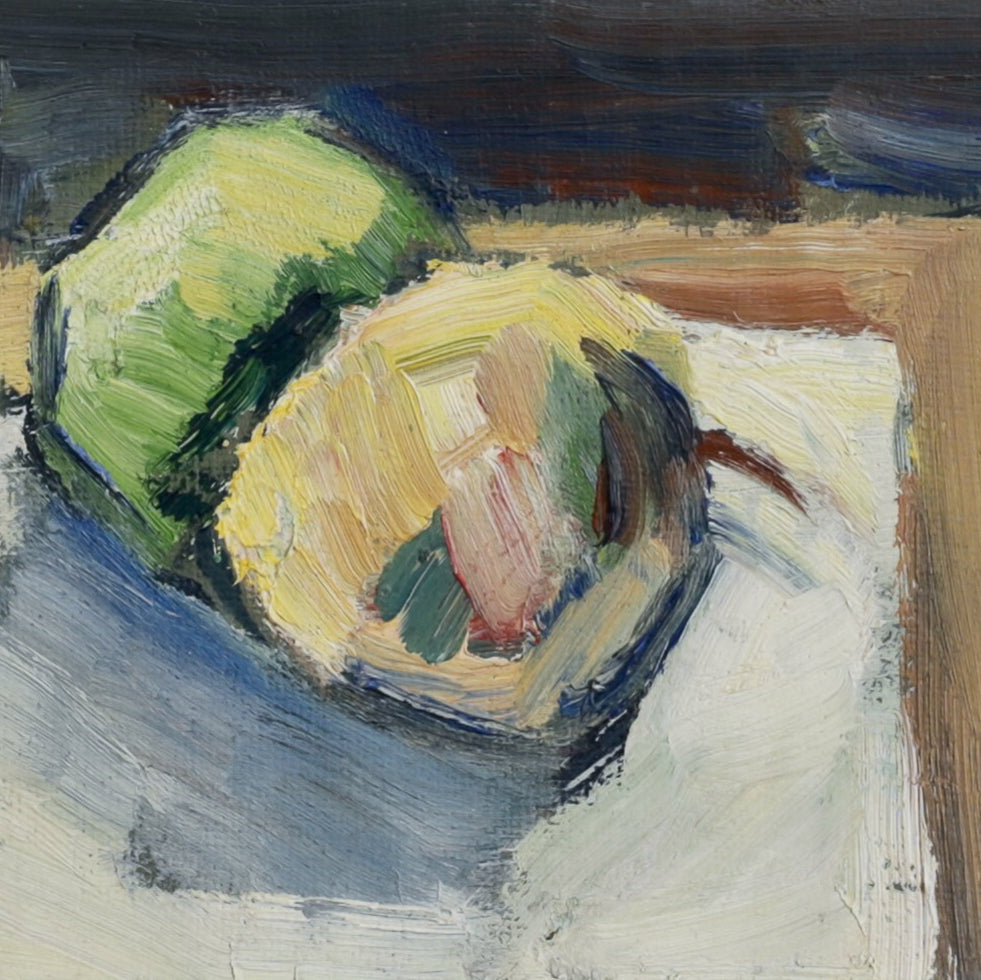 Original Vintage Mid Century Original Interior Oil Painting from Sweden