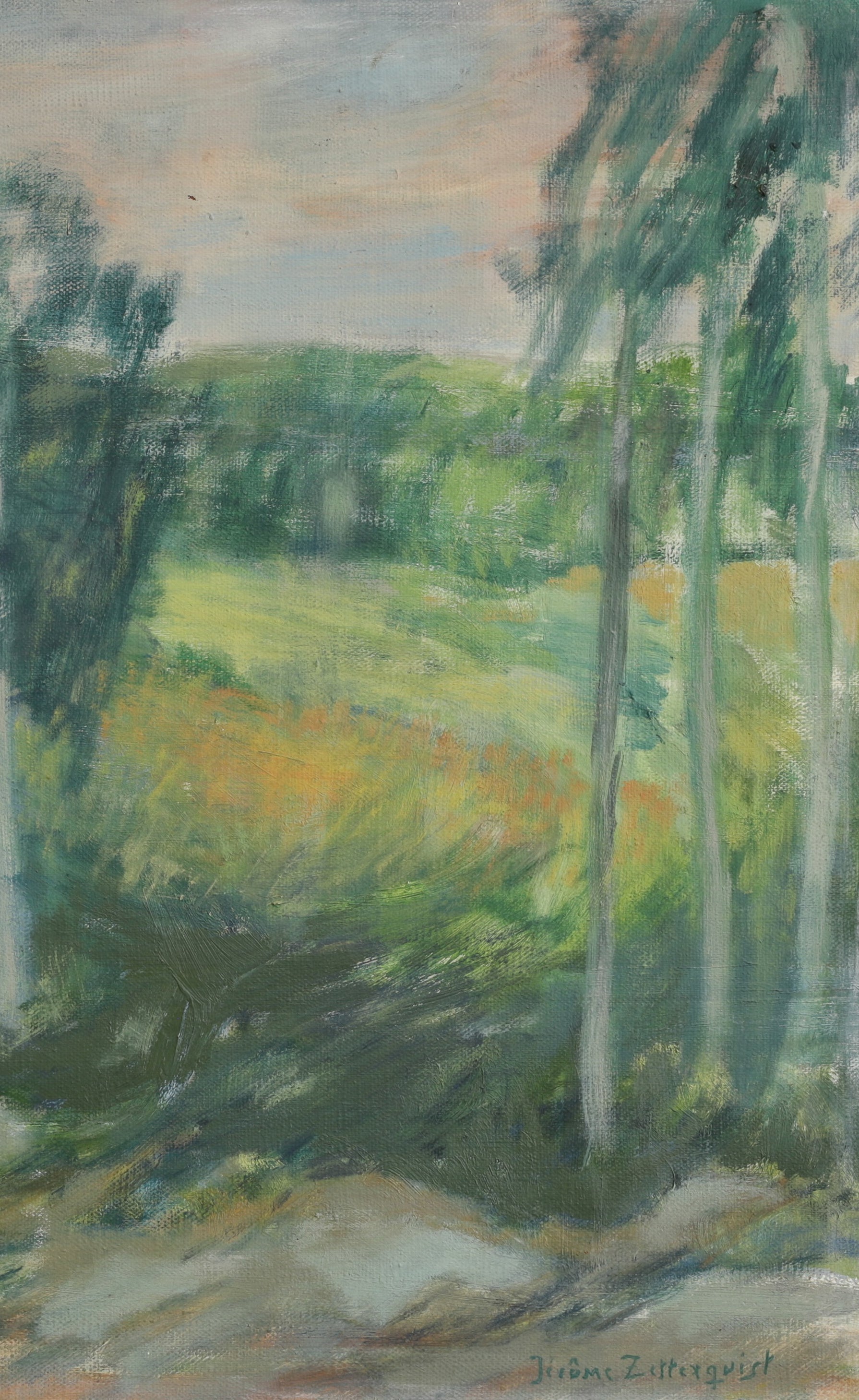 Vintage Art Original Mid Century Landscape Oil Painting from Sweden