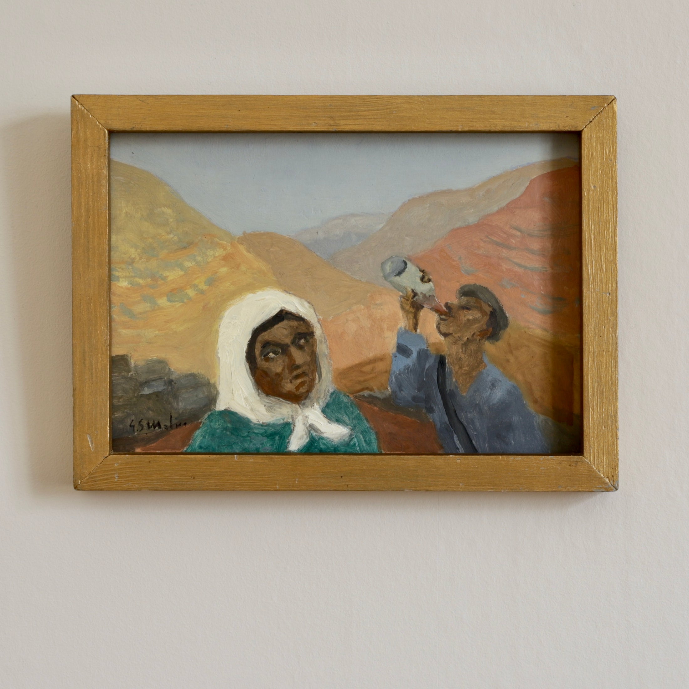 Vintage Mid Century Landscape Oil Painting by G Malm Sweden