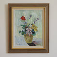 Load image into Gallery viewer, Vintage Art Original Mid Century Floral Still Life Oil Painting 1949
