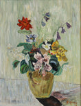 Load image into Gallery viewer, Vintage Art Original Mid Century Floral Still Life Oil Painting 1949
