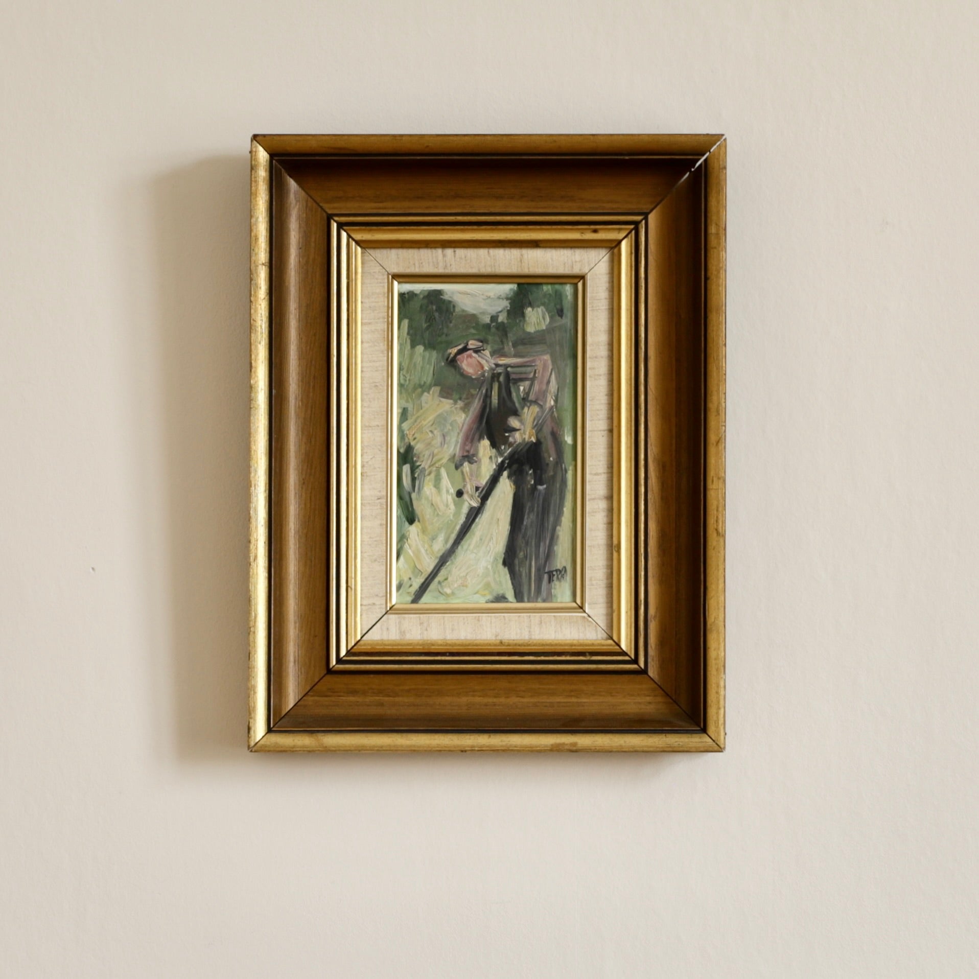 Vintage Mid Century Art Oil Painting From Sweden
