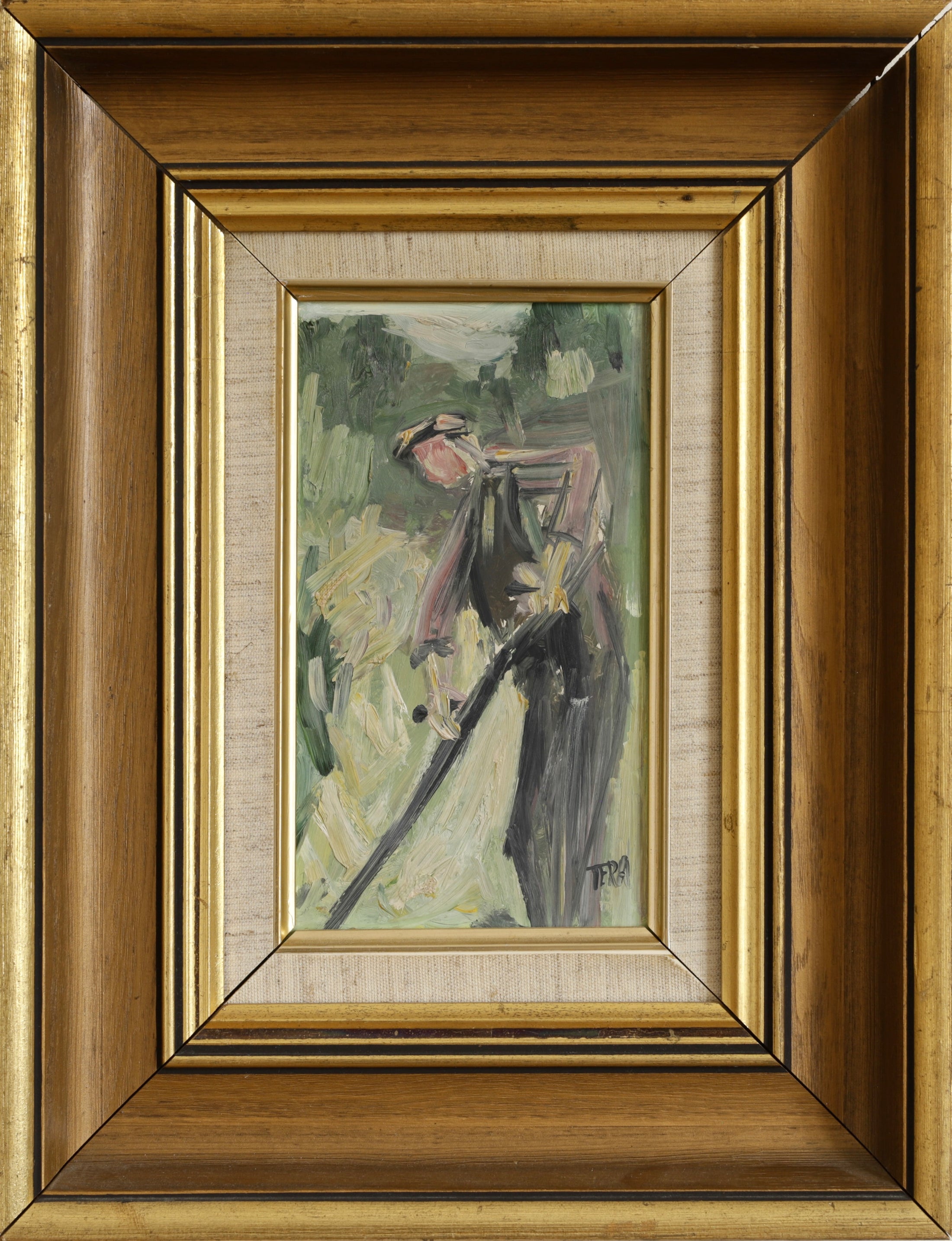 Vintage Mid Century Art Oil Painting From Sweden