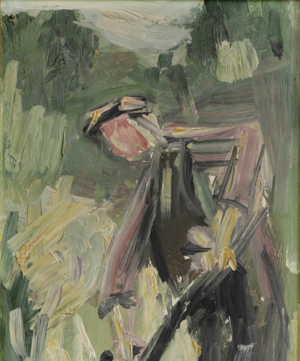 Vintage Mid Century Art Oil Painting From Sweden