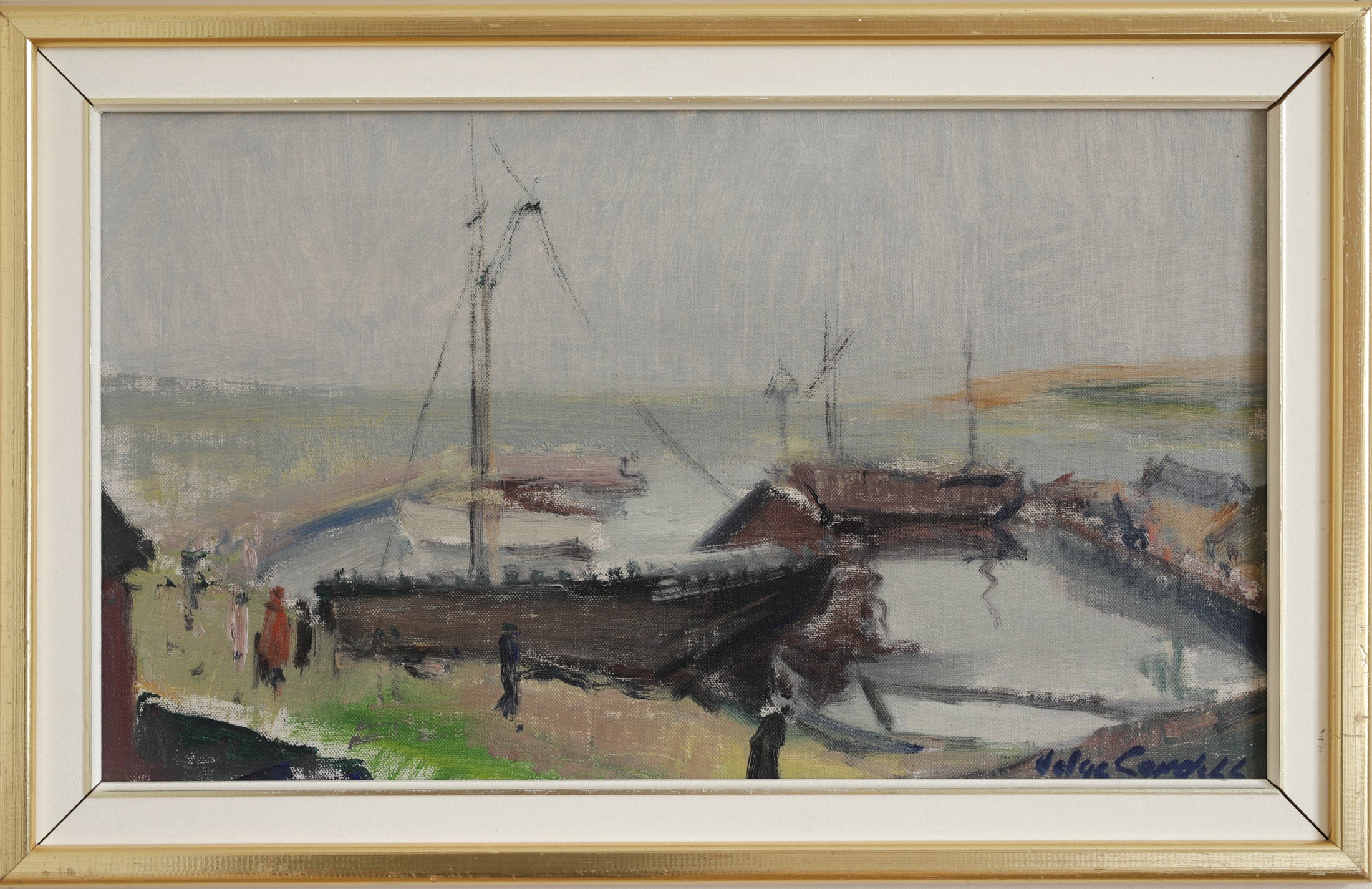 Vintage Mid Century Art Original Oil Painting from Sweden
