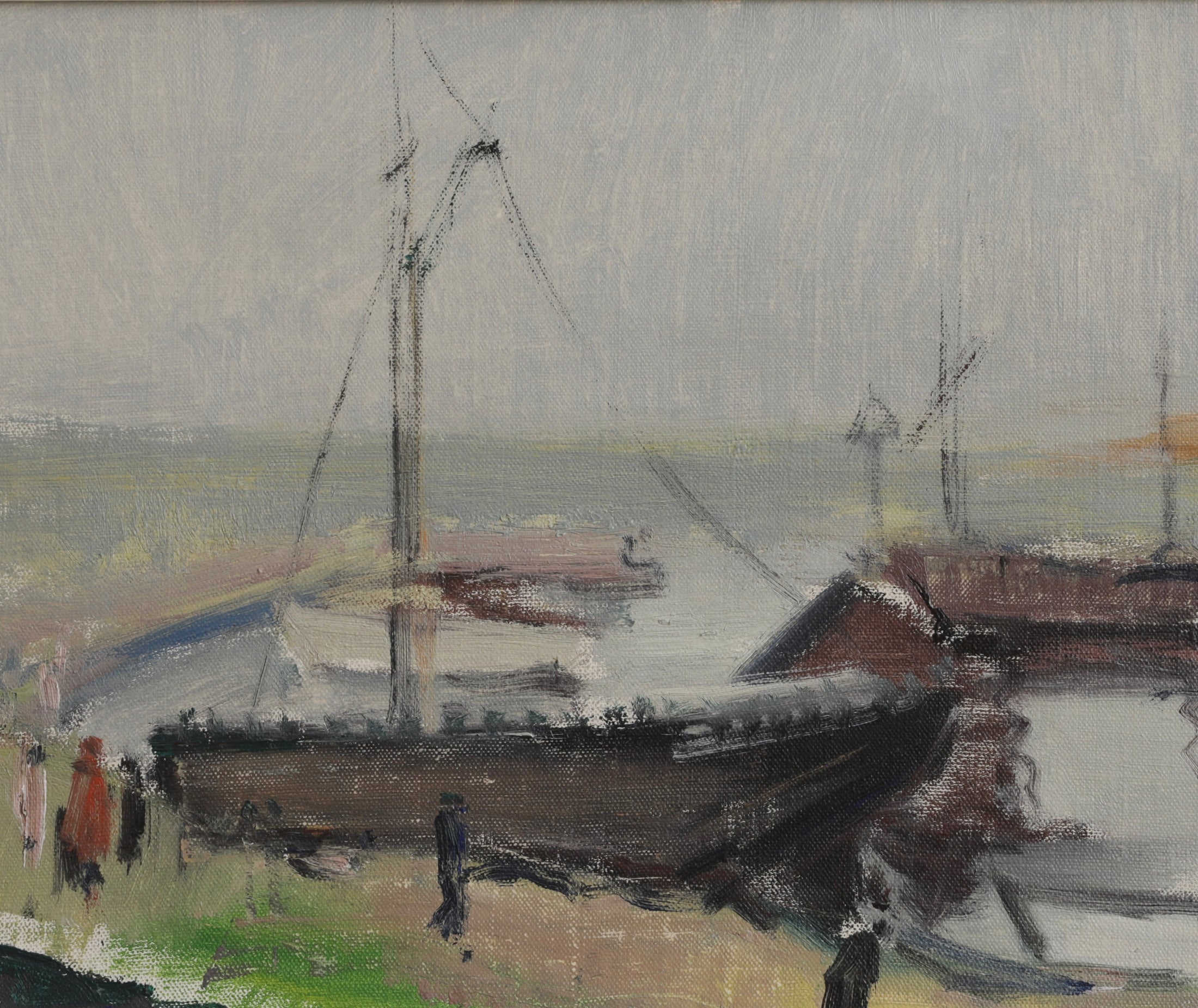 Vintage Mid Century Art Original Oil Painting from Sweden