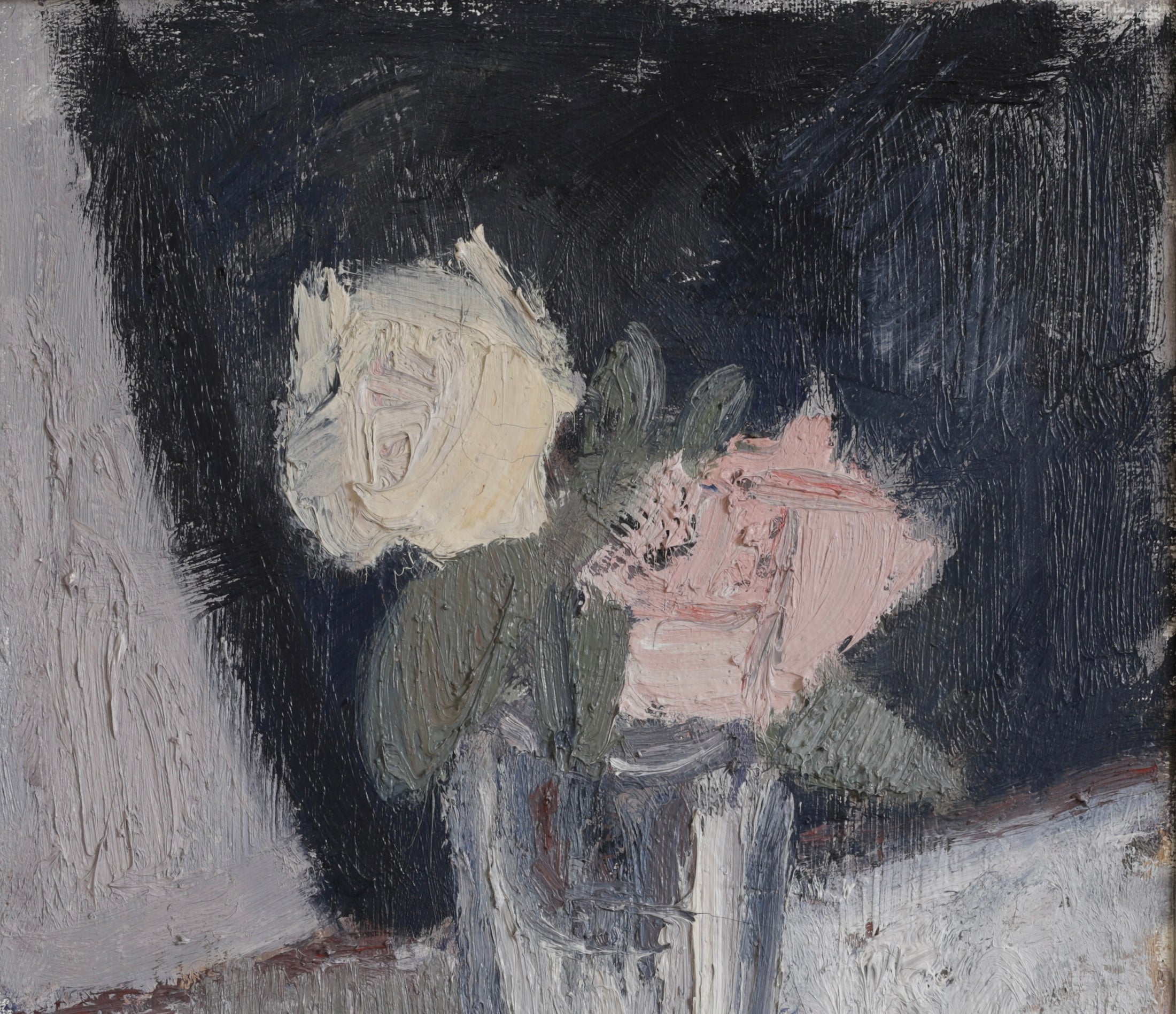 Mid Century Vintage Art Original Still Life Oil Painting from Sweden