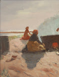 Load image into Gallery viewer, Vintage Mid Century Coastal Oil Painting from Sweden
