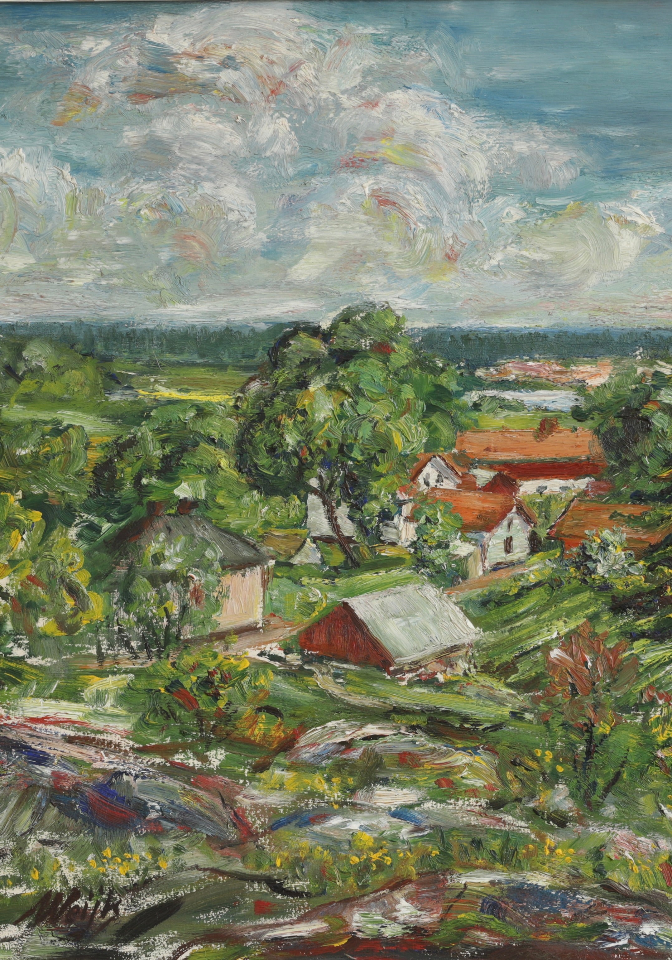 Vintage Art Original Landscape Oil Painting from Sweden