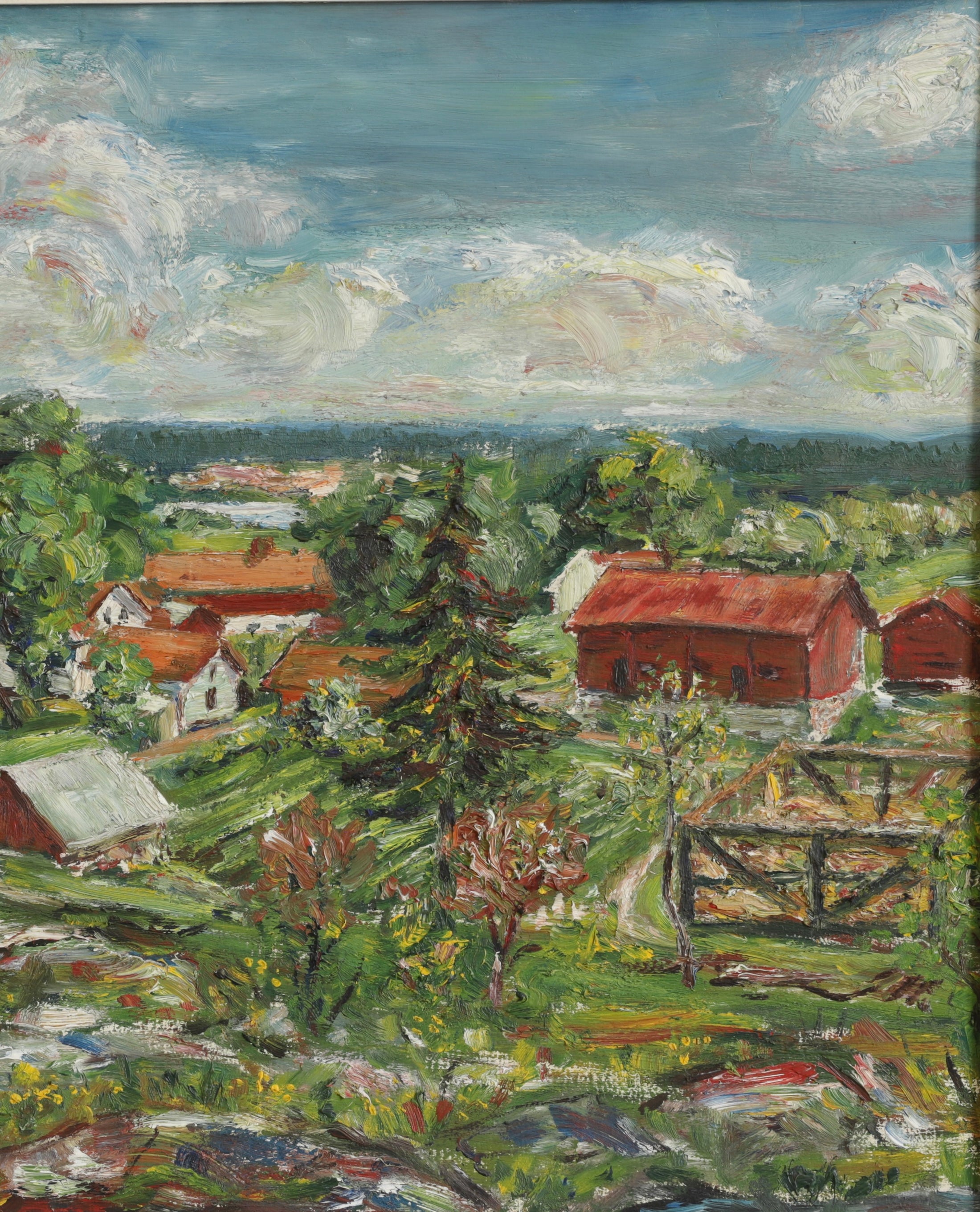Vintage Art Original Landscape Oil Painting from Sweden