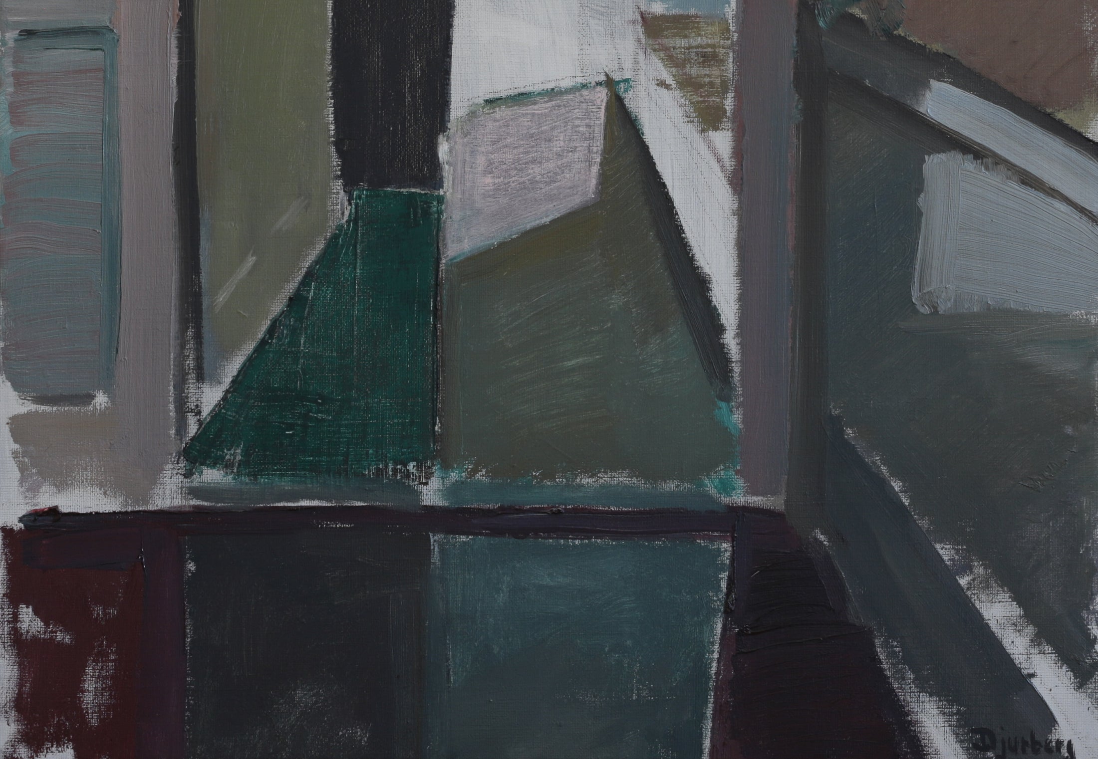 Vintage Art Interior Mid Century Oil Painting From Sweden